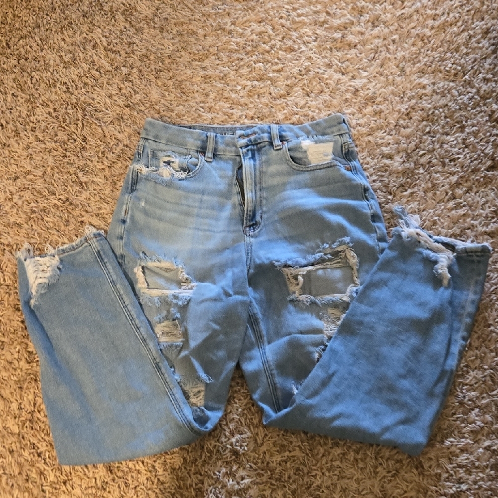 Light Blue Distressed Women’s Jeans - Picture 3 of 3